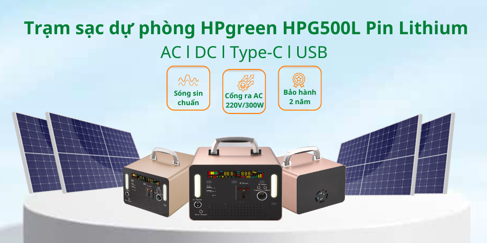 Trạm sạc dự phòng di động HPgreen HPG500L Pin Lithium công suất 600Wh