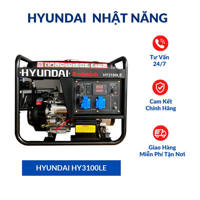 Máy Phát Điện Chạy Xăng 2.5KW - Hyundai HY3100LE